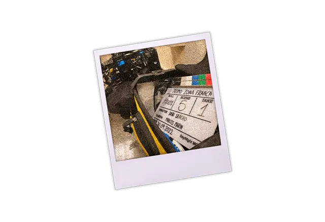 Claqueta de cine durante un rodaje